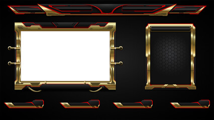 The black, red and gold Viper overlay! Features a desktop or face cam viewing area, four recent events, and four social media or command panels . The hi-tech look and feel will "WOW" your viewers.	
