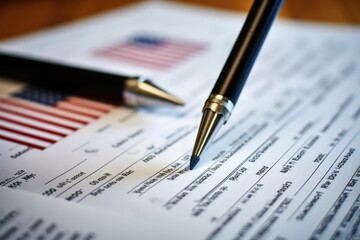 Closeup of election ballot. AI Generated