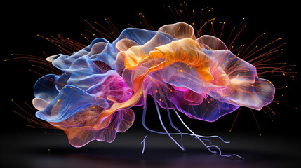 Brain Tractography and Neural Connections: Scientific 3D Illustration