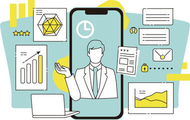 おしゃれなプレゼンのイメージイラスト