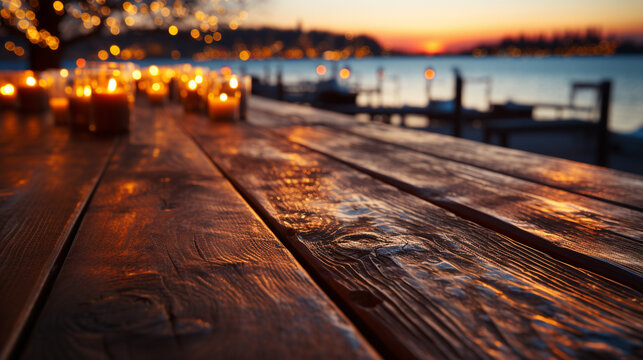 sunset at the pier HD 8K wallpaper Stock Photographic Image 
