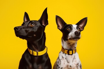 Adorable Dogs on Vibrant Yellow Background