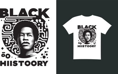 black history month Modern T-Shirt Design Free Vector