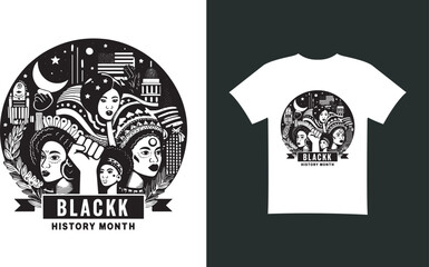 black history month Modern T-Shirt Design Free Vector