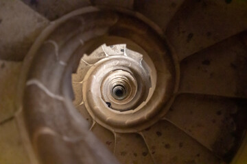 spiral staircase of the old building