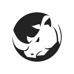 rhino logo template Isolated. Brand Identity. Icon Abstract Vector graphic - obrazy, fototapety, plakaty