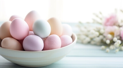 Pastel Easter eggs background