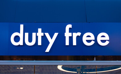 Duty free sign at the airport