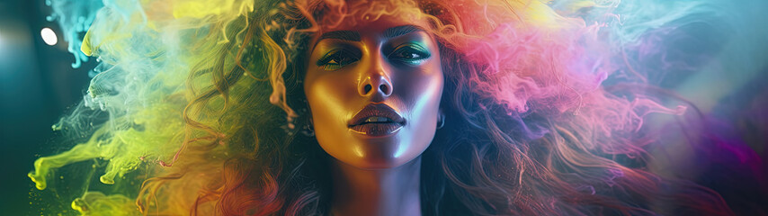 Sensual Euphoria - A Colorful Attractive Women - MDMA - Cannabis - Drugs, Perfect for Screensavers and Desktop Backgrounds