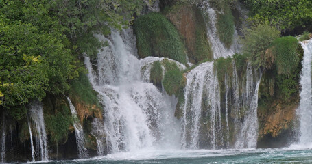 Fototapeta premium Waterfall, Krka Natural Park, Near Sibenik in Damaltia, Croatia