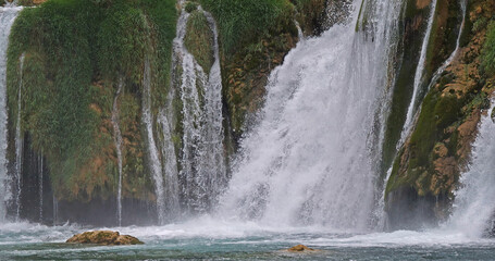 Waterfall, Krka Natural Park, Near Sibenik in Damaltia, Croatia