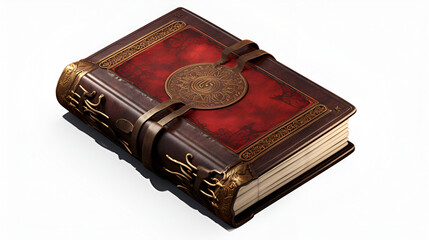 Antique Leather-Bound Journal Isolated Object - Classic Elegance on Transparent Background - Vintage, Nostalgic, and Artisan Craftsmanship Concept