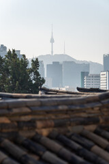 Bukchon Hanok village old traditional Korean architecture district and famous tourist destination in Seoul South Korea