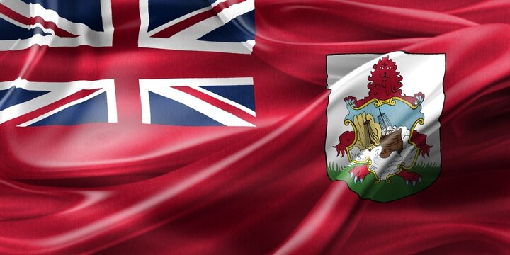 Bermuda flag - realistic waving fabric flag