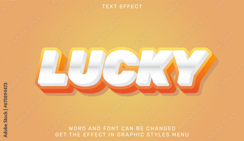 Poster Lucky text effect in 3d style