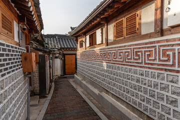 Bukchon Hanok village old traditional Korean architecture district and famous tourist destination in Seoul South Korea