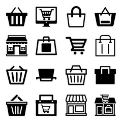 Set of shopping icon. Pictogram vector design.