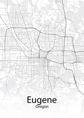 Eugene Oregon minimalist map