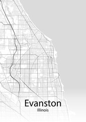 Evanston Illinois minimalist map