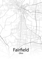 Fairfield Ohio minimalist map
