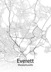 Everett Massachusetts minimalist map