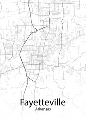 Fayetteville Arkansas minimalist map