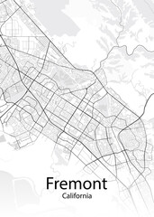 Fremont California minimalist map