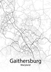Gaithersburg Maryland minimalist map