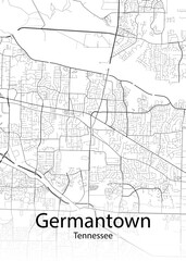 Germantown Tennessee minimalist map