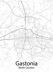 Fototapeta na wymiar Gastonia North Carolina minimalist map