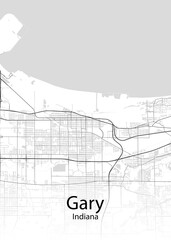 Gary Indiana minimalist map
