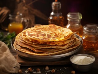 Puran poli Indian sweet flatbread from Maharashtra