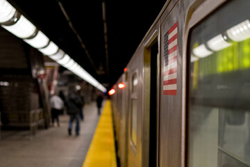 NYC subway public transportation copy space background image