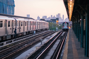 NYC subway public transportation copy space background image