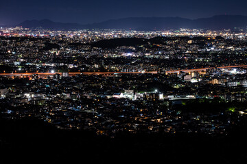 福岡県城南区　油山片江展望台から見た夜景