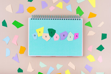 Dyslexia awareness concept with letters