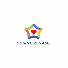 logo design creative star and love