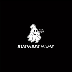 logo design spooky and chef cooking