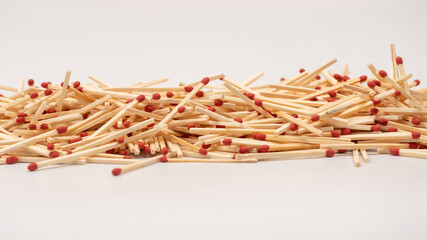 New matchsticks isolated on a background.