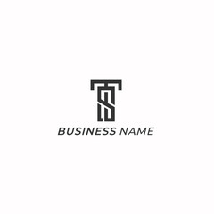 design logo monogram letter T and letter S