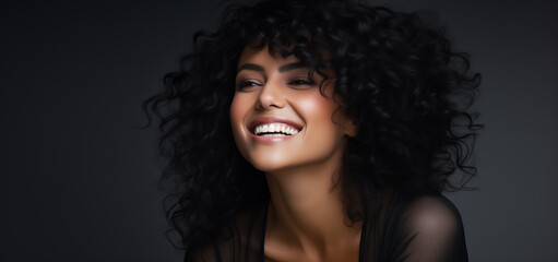 Panoramic Portrait of a Beautiful African American Woman