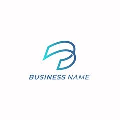 design logo creative line and letter B
