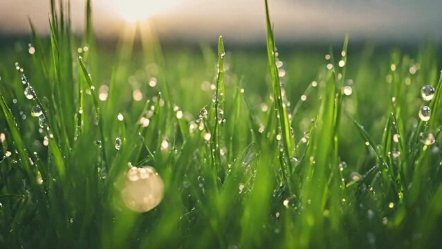 grass with dew drops