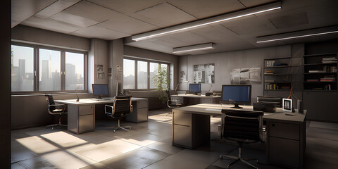 Interior of modern empty office.