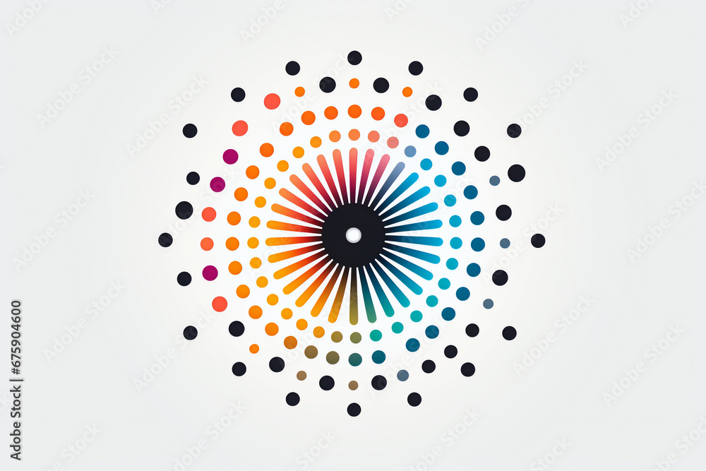 Poster colorful circular dot pattern with abstract design