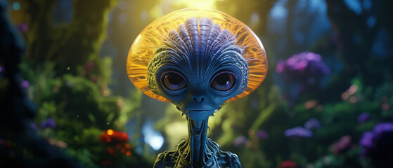 Extraterrestrial Encounter: A Vibrant and Stunning Alien Vision, Perfect for Screensavers and Desktop Backgrounds	
