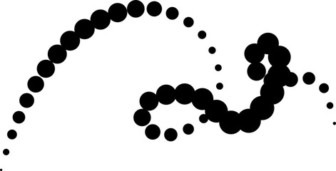 Line dotted halftone curved icon