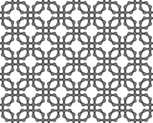 Naklejka premium Vector geometric grid created by realistic bicycle chain links. Isolated on white background 