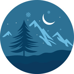 Obraz premium winter landscape with christmas tree
