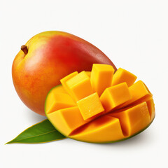 Ripe Mango Isolated on White Background